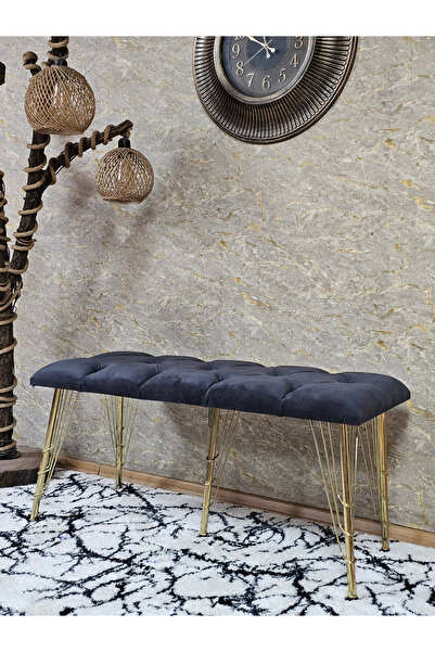 ZAFİR Metal Gold Tel Ayaklı 100 cm Puf Bench - Puf - Bench - Oturak - Mutfak ...