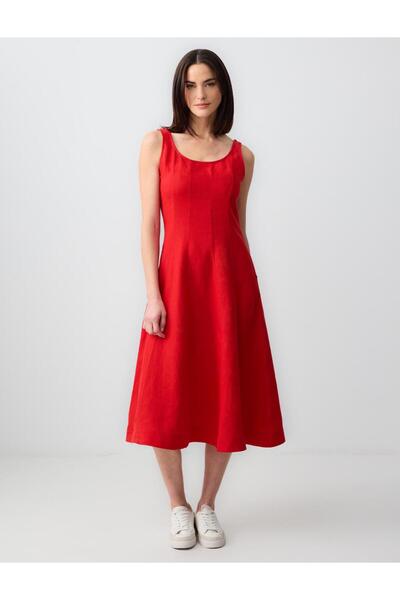 Jimmy Key Woven Red Dress