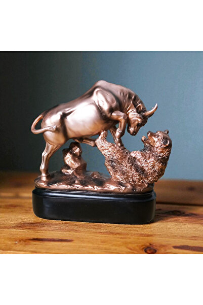 Genel Markalar Dekoratif Ayı & Boğa Heykeli | Finans Ofis Masaüstü ve Ev Deko...