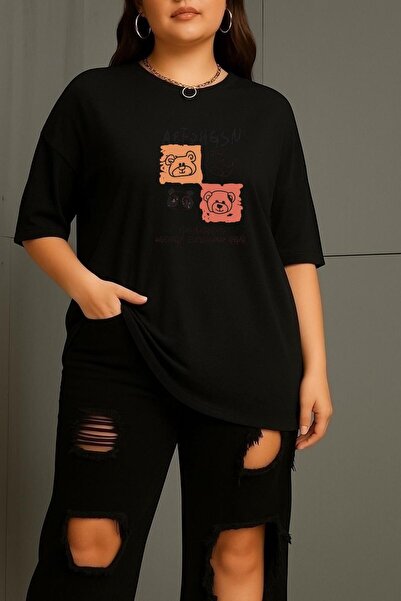 DM DOLCE MORE Plus Size Aef Teddy Bear Printed Unisex T-Shirt