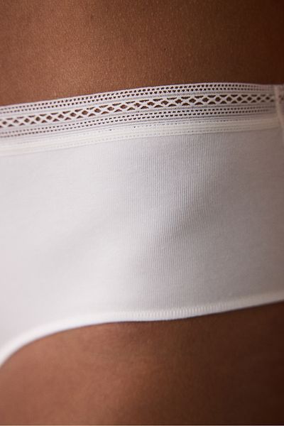 Penti Ecru-Hipster-Slip aus Baumwolle mit niedriger Taille