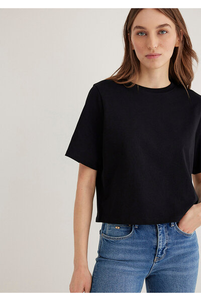 Mavi Siyah Basic Tişört Loose Fit / Bol Rahat Kesim 1613077-900