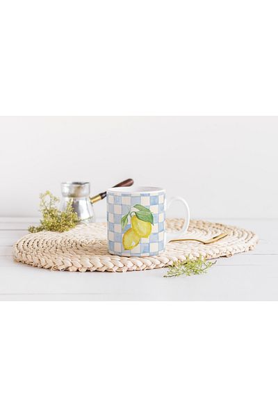 EYBaskı Tasarım Mixed Color Modern Patterned Porcelain Mug – Summer Atmosphere Design