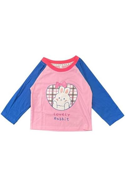 L&Wen Girls Crewneck Raglan Long Sleeves T-shirt, Cute Color-blocked Kids Top 110 (5 Years)