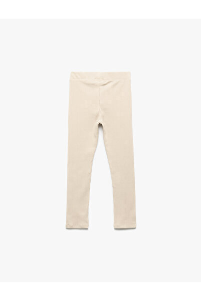 Koton Cotton Camisole Rib Detailed Ankle Length Leggings