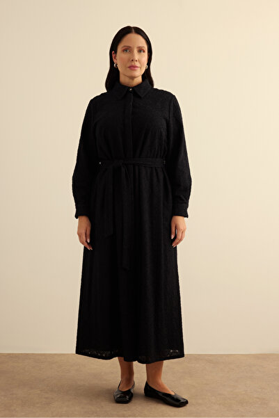 Aker Vual Astarlı Cotton Brode Elbise