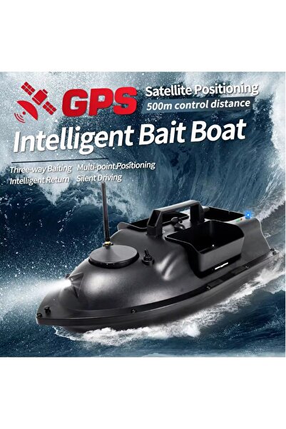Electro AG Fishing Bait Boat with GPS and Remote Control, Wave Resistance Level 7-8, 3 Compartments, 2kg Capaci
