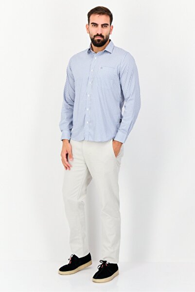 Kenneth Cole Men Spread Collar Long Sleeve Checkered Shirt, Multicolor