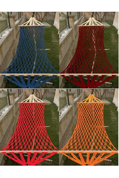 Toptancı Amca Hamak Salıncak Çift Katlı Tek Kişilik Makrome Hamağı Renkli İp ...