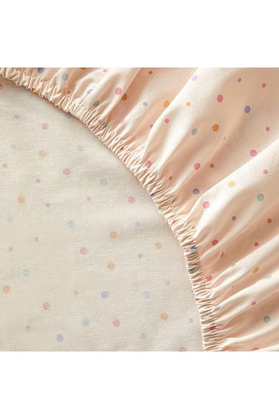 English Home Mini Dots Cotton Baby Fitted Sheet Powder