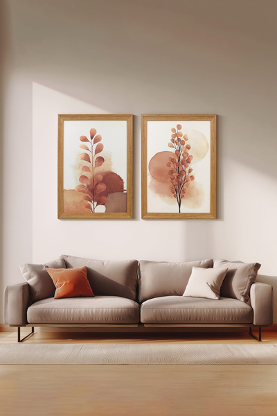 Ahsen resim çerçeve Set de 2 tablouri înrămate - Picturi abstracte pentru dec...