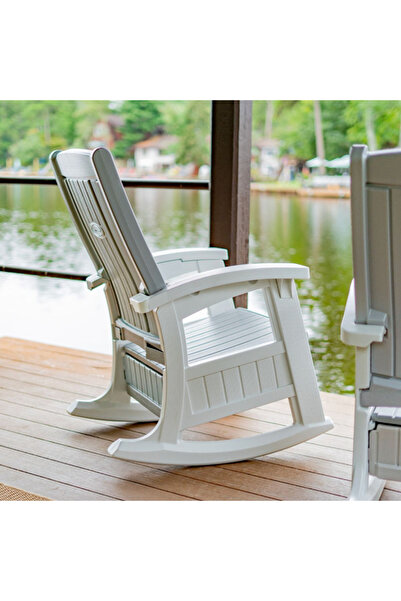 Suncast كرسي هزاز بتصميم خفيف الوزن مع مساحة تخزين