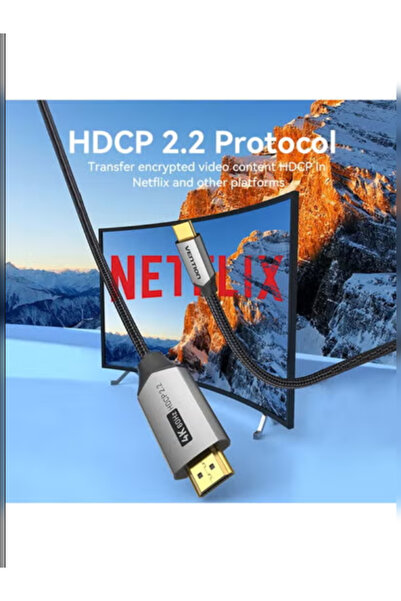 Vention USB-C to HDMI Cable 2M,4K@60Hz,Compatible with MacBook Pro,Galaxy, Laptops, Projectors
