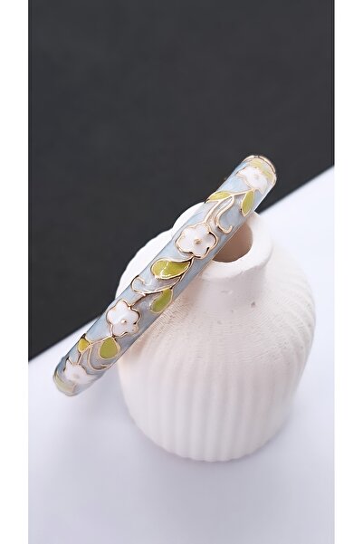 Serenity Colorful Satin Enameled Floral Brass Plated Zamak Bracelet