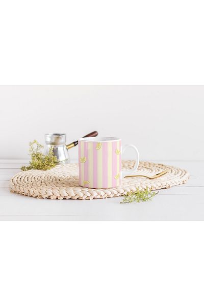 EYBaskı Tasarım Mixed Color Modern Patterned Porcelain Mug – Summer Atmosphere Design