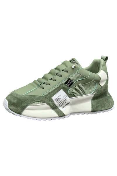 MBrands Sports shoes, sneakers made of synthetic leather, elastic laces 45 Green