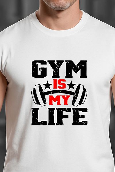 BESSA White Printed Sports Tank Top Crew Neck Cotton Sleeveless Tank Top Gym Life Men's
