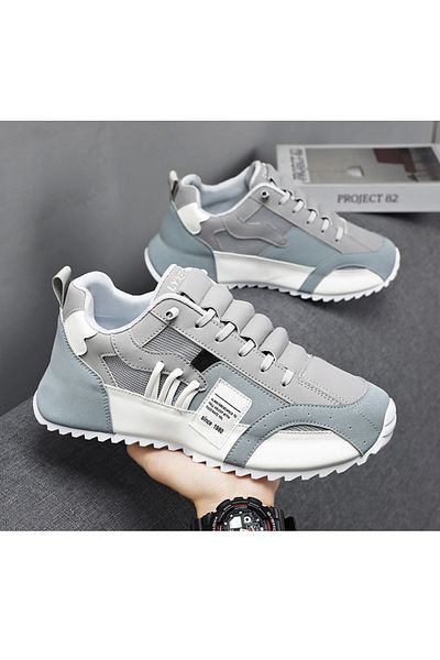 MBrands Sports shoes, sneakers made of synthetic leather, elastic laces 44 Grey