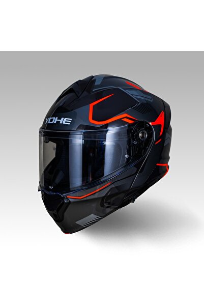 Yohe 935SV ÇENE AÇILIR KASK SİYAH GRİ TURUNCU