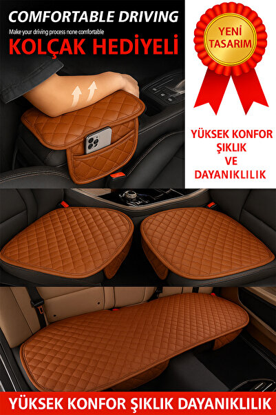 UYDEE غطاء مقعد السيارة من الجلد باللون البني غطاء مقعد السيارة غطاء مقعد الس...