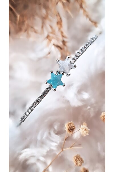 Serenity سوار مطلي بالفولاذ مرصع بحجر الزركون على شكل نجمة