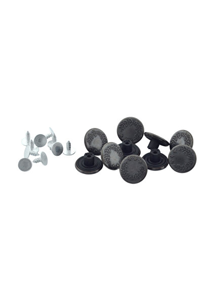 HitDukkan Büyük Boy 10 Adet Kot Pantolon Düğmesi, Jean Düğmesi Yıldız Koyu Gr...