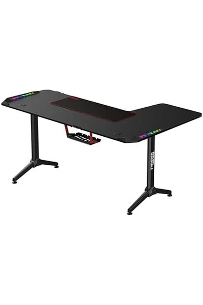 Twisted Minds Gaming Desk L-Shaped, 160 cm, Ergonomic Design, RGB Lights, Adjustable Height with Cup