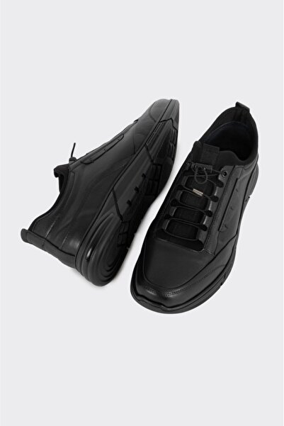 derinet Lastik Bağcıklı Hakiki Deri Casual Erkek Ayakkabı