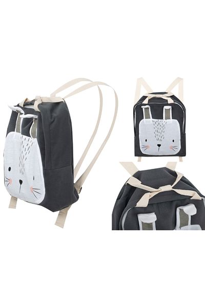 OEM Preschool backpack, Cotton, 34x34x10 cm, Gray