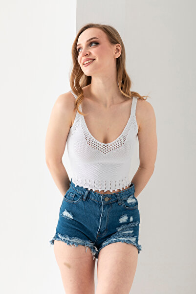 T Crazy T-Crazy Solid Color Stylish Crop with Strap, Breathable Woven Crop, Short Woven Blouse, Knitwear Crop Top