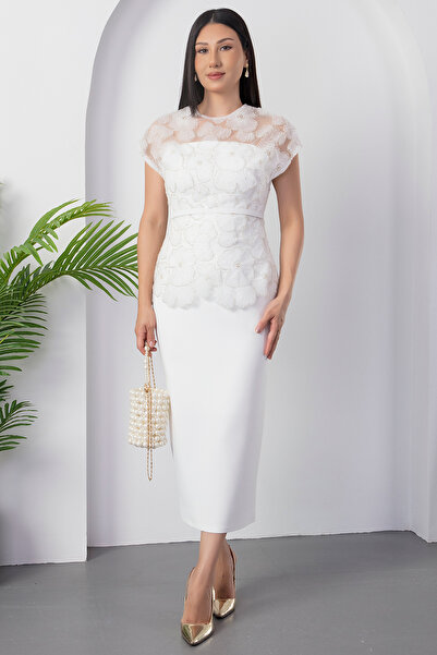 PULLIMM Рокля с пайети и колан от тюл BAL144