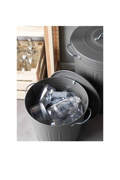 IKEA Knodd Trash Can, 16 Lt, Gray