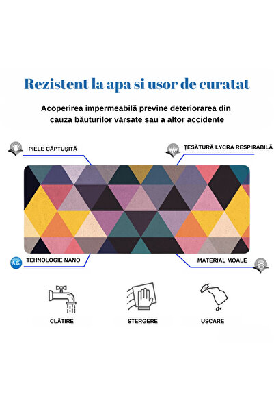 VisionHub Mousepad mare, margini cusute, suprafață moale, bază din cauciuc antiderapant, impermeabil pentru protecția biroului