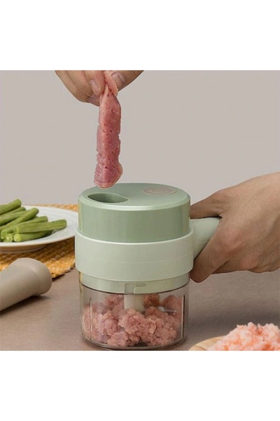 FOXMAG24 4 in 1 food chopper, ideal for cutting meat, vegetables, fruits, electric, green