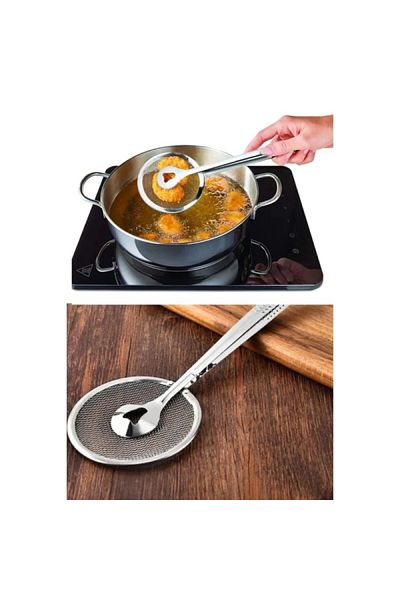 FDF STORE Colander Tongs with Strainer – Practical Tongs for Boiling and Frying – Multi-Purpose Kitchen Helper