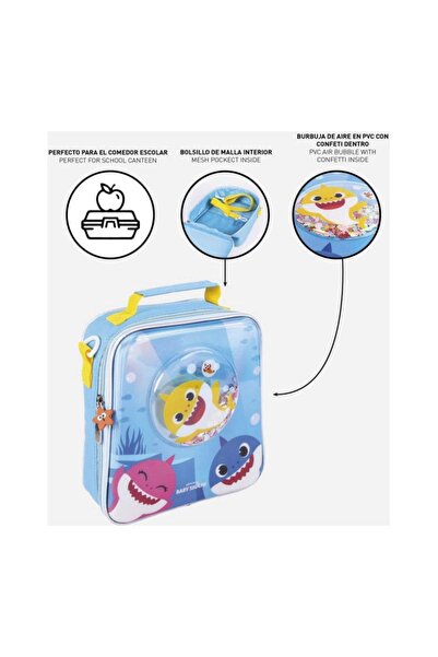 Baby Sharks Club Gentuta pentru pranz, Baby Shark 3D, Confetti, 23 x 22 x 8 cm