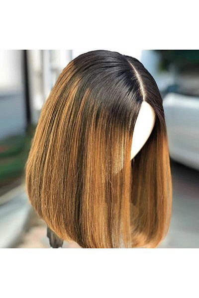 Generic African Wig: European &amp; American Fashion Gradient Color Highlights