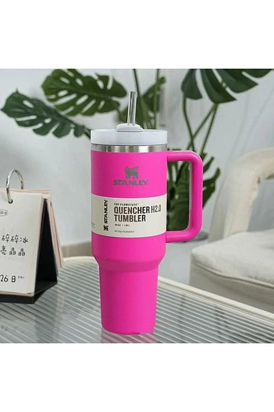 Stanley 40oz Quencher H2.0 FlowState Insulated Stainless Steel Tumbler with Handle & Straw – Pink