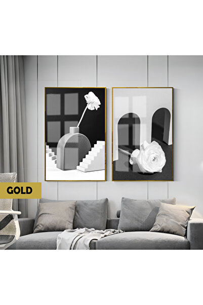 Harika bir ev Amazing | Black&White Set Vazoda Rose Bohemia Combination | Fra...