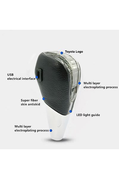 Toyota LED Shift Knob 7-Color Light USB Charging Universal Car Gear Lever M-Spirit MOB-26136