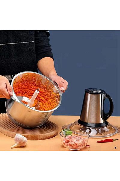 OEM Universal Electric Chopper - 2L Stainless Steel Bowl, 450W Power, 4 Blades, Red Meat and Vegetables