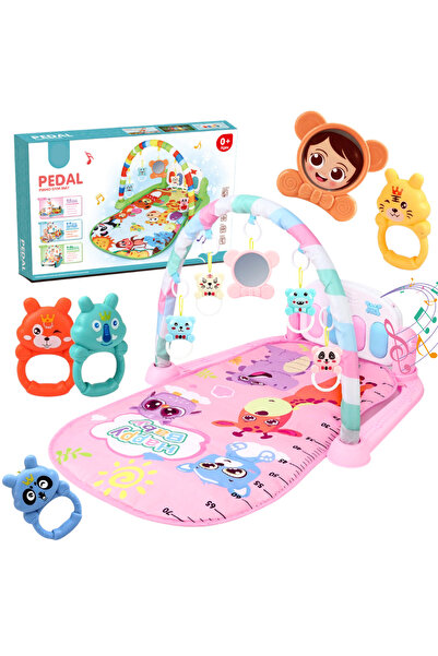 VisionHub Baby Activity Mat, with Interactive Toys, 4 in 1 with Music and Lights, Musical Toy,Pink, 0 Months +