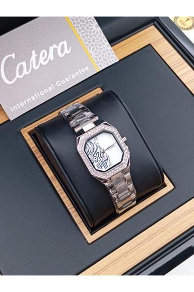 catera Women's watch that expresses authenticity, silver-colored steel, white dial