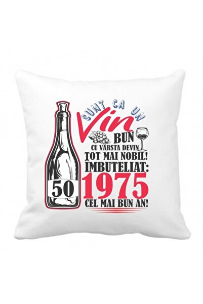 CRD PRINT Pernă personalizată 40 x 40 cm cu imprimeu „Sunt ca un vin fin - 50...
