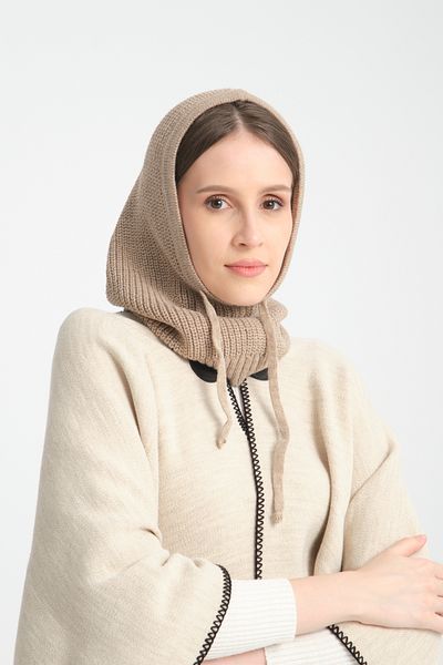 T Crazy T-Crazy Knitwear Balaclava Corded Knitwear Knitted Hooded Beanie, Hijab Beanie, Knitwear Headgear, Balaklava