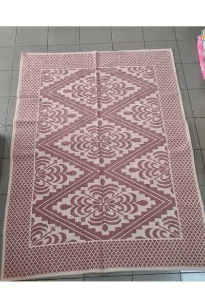 aktartekstil 140 x 200 3m2 pamuklu bukle organik kilim pudra