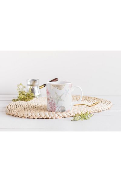 EYBaskı Tasarım Mixed Color Modern Patterned Porcelain Mug – Summer Atmosphere Design