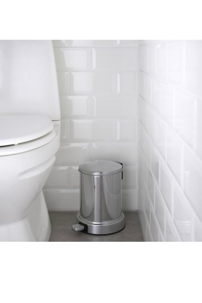 IKEA Bröfjarden Trash Can, Chrome Look 4Lt