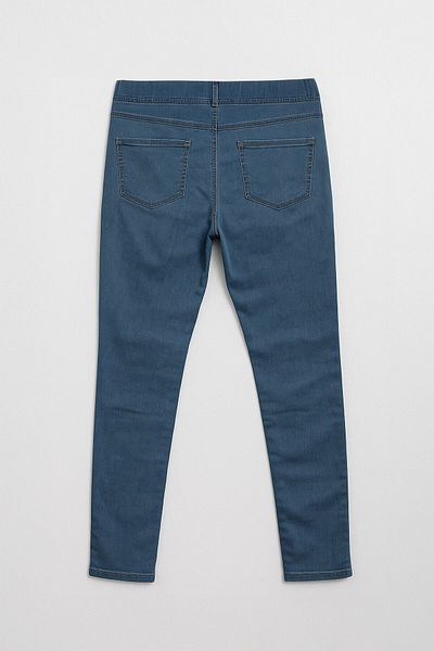 Bluewhite Women's High Waist Elastic Waist Blue Leggings Jean Pants