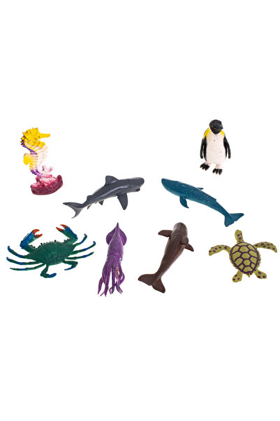 OEM Set educativ 8 figurine animale marine Undersea World, 3 ani+, Multicolor